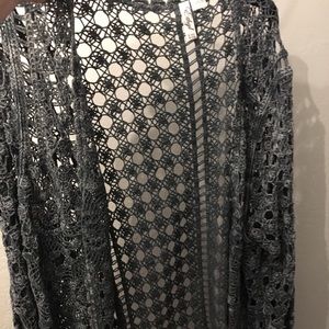Gray/dark blue boho cardigan never worn